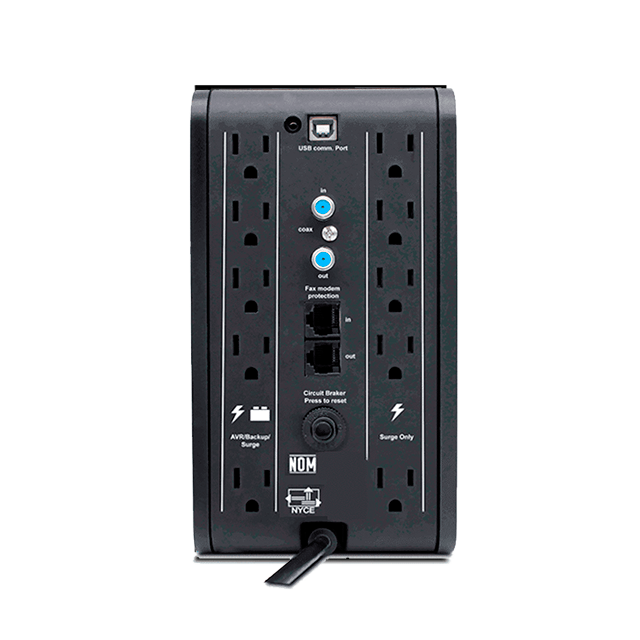 No-Break CDP R-SMART1510, 1500VA / 900W, Interactivo AVR, 10 Salidas, LCD, Protección RJ45 – R-SMART1510