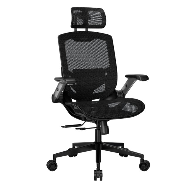 Silla Gamer Ergonómica COUGAR Speeder One, malla transpirable, soporte lumbar, reposabrazos 2D, negro – CGR-SPO-BLB