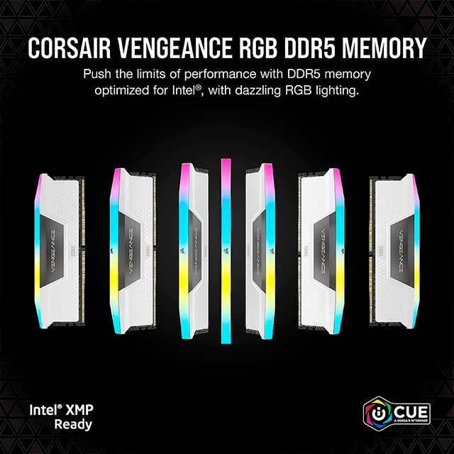 Memoria RAM Corsair Vengeance RGB 32 GB (2×16 GB), DDR5, 5200 MHz CL40 Blanca – CMH32GX5M2B5200C40W - DDR5-LOCK