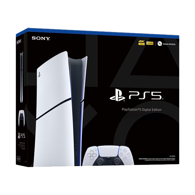 Consola Sony PlayStation 5 Slim Digital Edition, 825GB SSD, 4K, Wi-Fi 6, Blanco - 1000049898