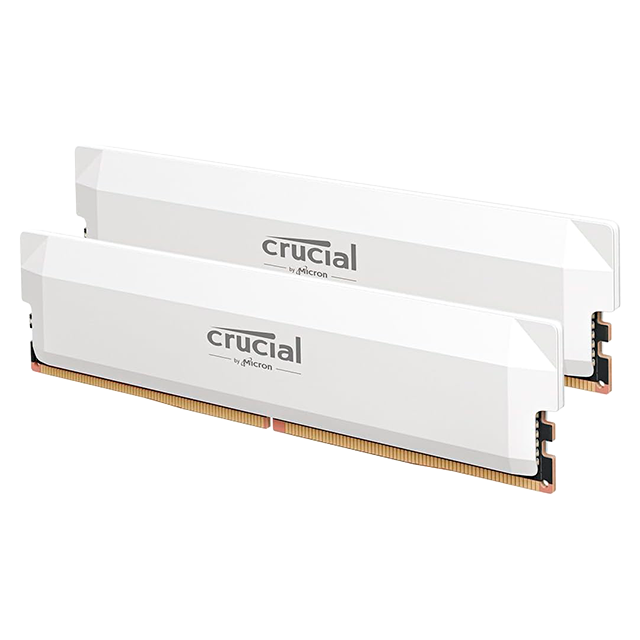 Memoria RAM Crucial Pro 64GB (2×32GB), DDR5, 6000 MHz, CL40, UDIMM, Blanco – CP2K32G60C40U5W
