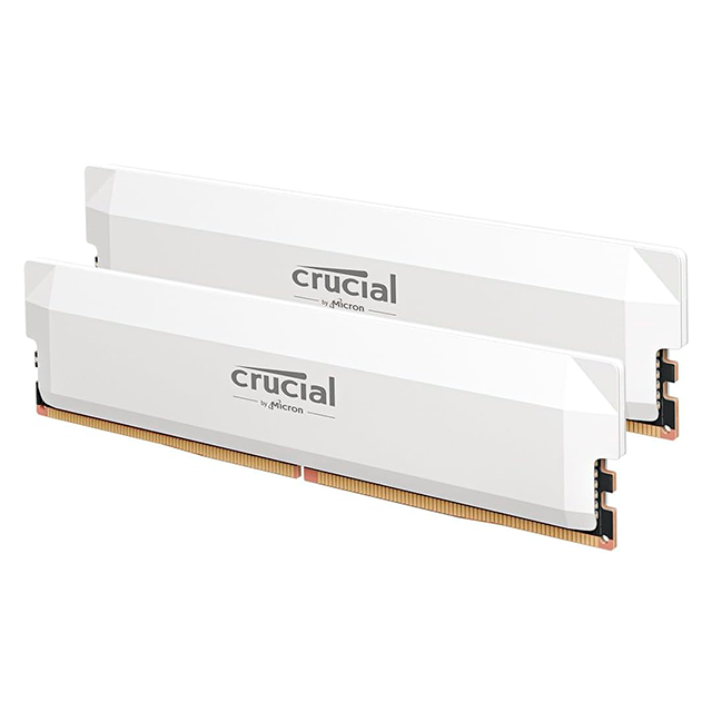 Memoria RAM Crucial Pro 64GB (2×32GB), DDR5, 6400 MHz, CL40, UDIMM, blanco – CP2K32G64C40U5W