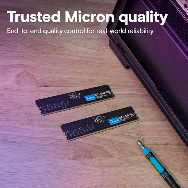 Memoria RAM Crucial DDR5 64 GB (2×32 GB), 4800 MT/s, CL40, UDIMM, 1.1 V, Intel XMP 3.0 – CT2K32G48C40U5