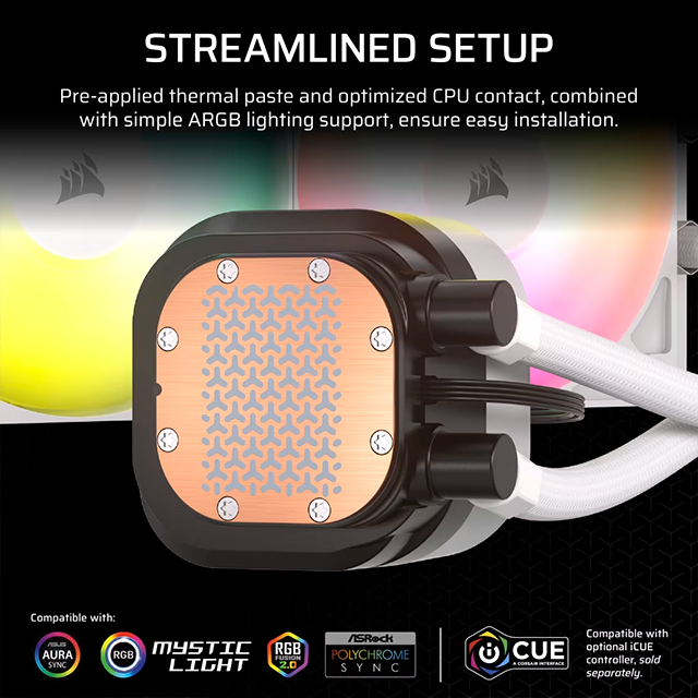 Enfriamiento Líquido Corsair Nautilus ARGB 240 RS mm, Blanco – CW-9060094-WW