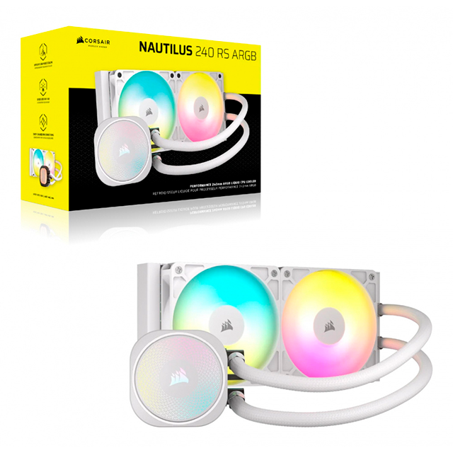 Enfriamiento Líquido Corsair Nautilus ARGB 240 RS mm, Blanco – CW-9060094-WW