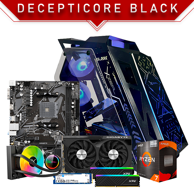 PC Gamer Decepticore Black | AMD Ryzen 7 5700G | Nvidia RTX 4060 8GB | RAM 16GB DDR4 3200Mhz | 1TB M.2 | 4 Ventiladores RGB