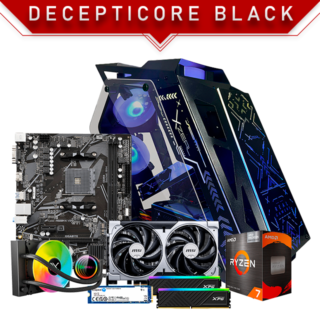 PC Gamer Decepticore Black | AMD Ryzen 7 5700G | Nvidia RTX 5060 8GB | RAM 16GB DDR4 3200Mhz | 1TB M.2 | 4 Ventiladores RGB