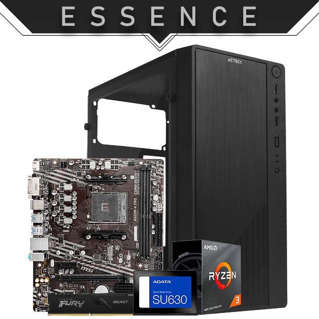 PC Essence | Ryzen 3 3200G | 8 GB 3200 MHz | SSD 480 GB | Gráficos integrados