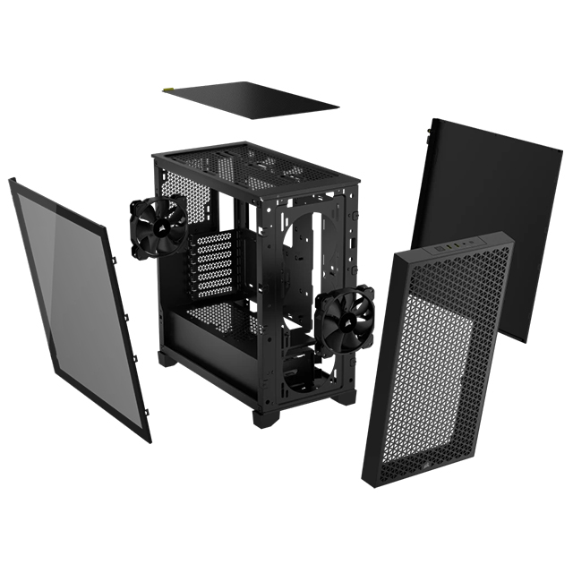 Gabinete Corsair 3000D Airflow | Negro | Cristal Templado | 2 Ventiladores SP120 ELITE | ATX - CC-9011251-WW 