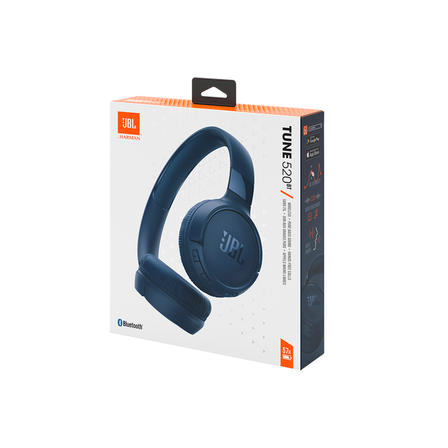 Audífonos JBL Tune520 BT, Bluetooth 5.3, Pure Bass, 57 Horas, Manos Libres, Micrófono - JBLT520BTBLUAM 