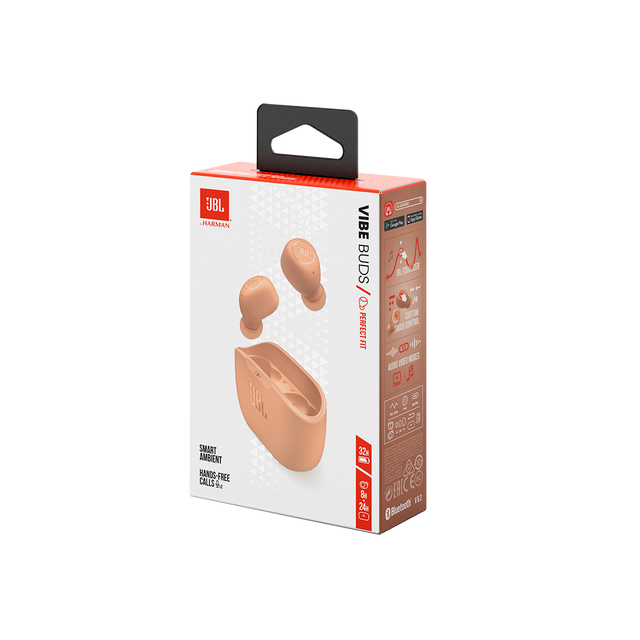 Audifonos JBL Vibe Buds Beige, Bluetooth 5.2, 32 Horas, 4 Micrófonos, Resistente a Agua y Polvo IP54 - JBLVBUDSBEGAM 