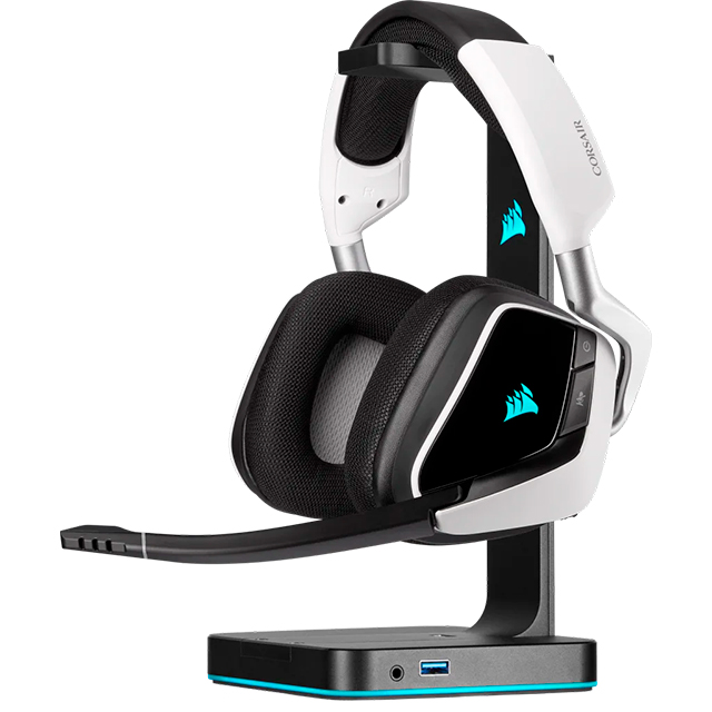 Diadema Corsair Void RGB Elite Wireless, Inalámbrico, USB, PC, Mac, PS5, 7.1 Surround, Blanco - CA-9011202-NA