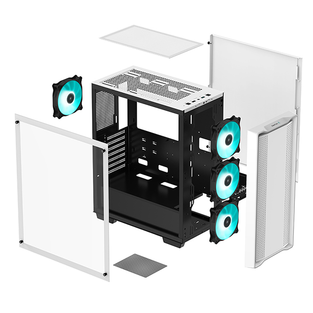 Gabinete DeepCool CC560 WH V1, Midtower, 4 Ventiladores, ATX, Blanco - R-CC560-WHGAA4-G-1