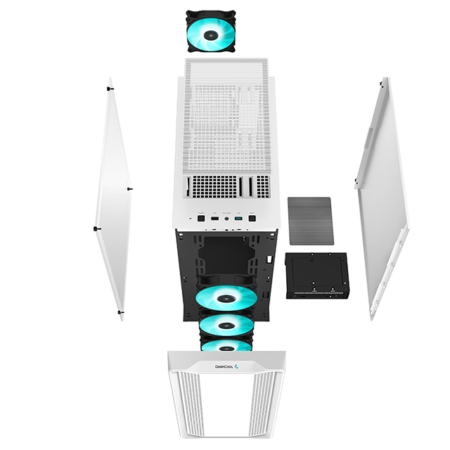 Gabinete DeepCool CC560 WH V1, Midtower, 4 Ventiladores, ATX, Blanco - R-CC560-WHGAA4-G-1