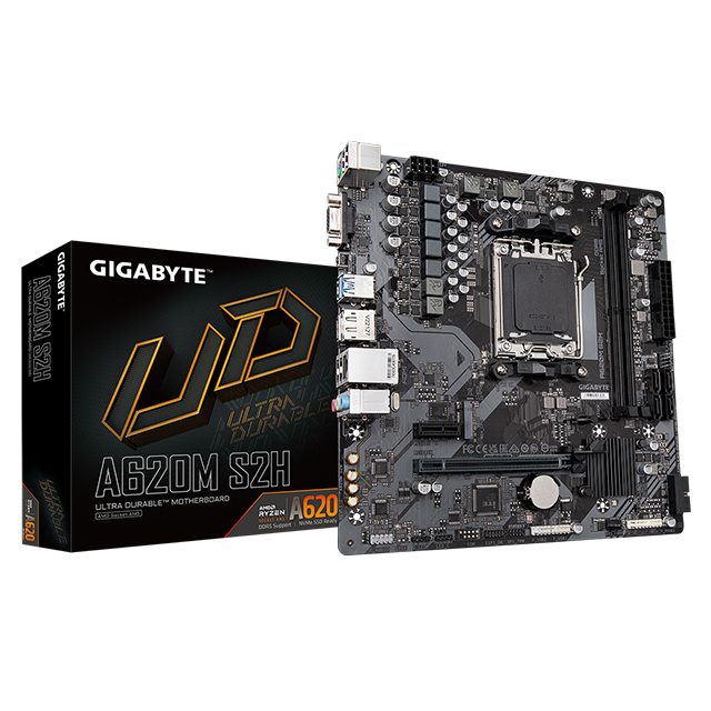 Tarjeta Madre Gigabyte A620M S2H | Micro-ATX | AM5 | DDR5 6400Mhz OC | 4 Satas | 1 PCIe M.2