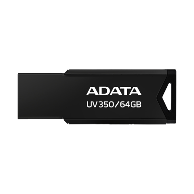 Memoria USB Adata UV350 64GB | Negra | USB 3.2 - AUV350-64G-RBK