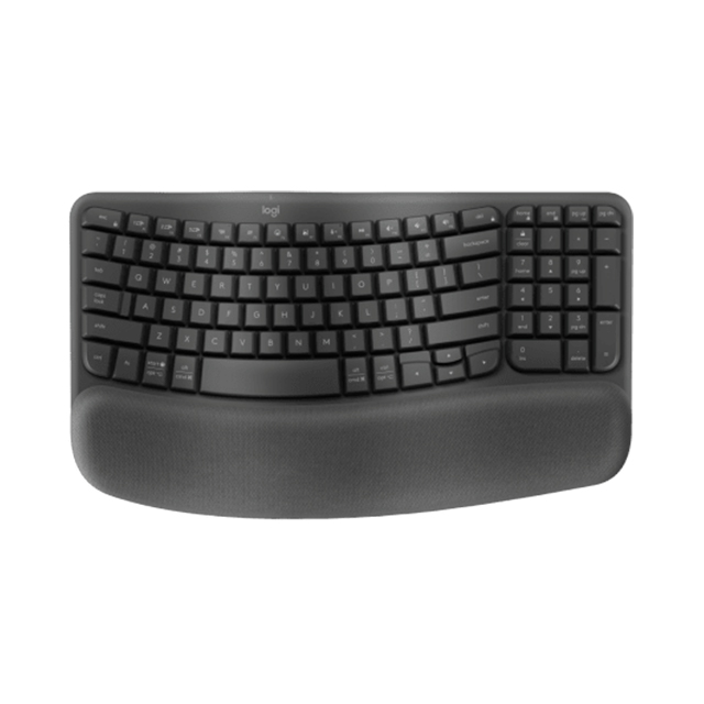 Teclado Logitech Wave Keys | Ergonómico | Inalámbrico | Inglés | Reposa Muñecas - 920-012278