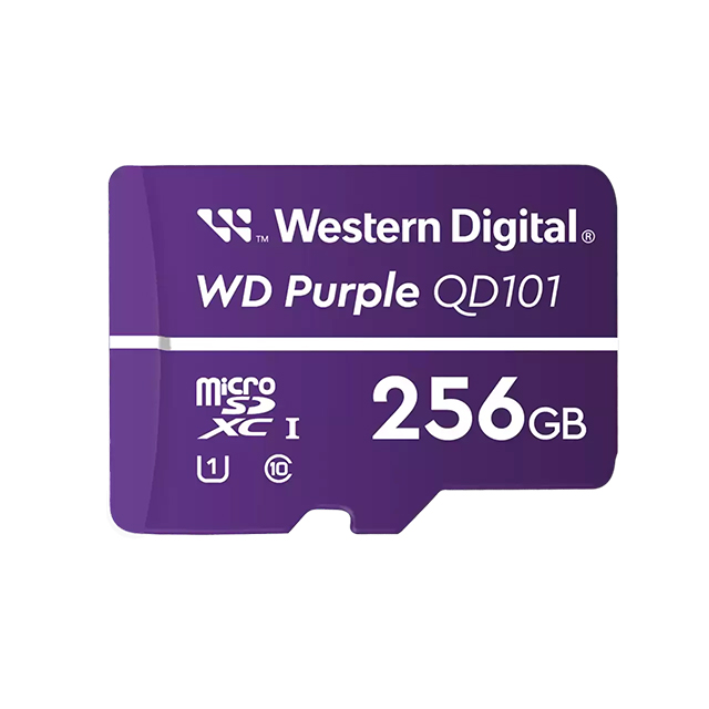 Memoria Micro SDXC Western Digital Purple SC Ultra Endurance 256GB, Clase 10, 50/40MB/s,  Tecnologia 3D NAND de 96 Capas, Optimizada para Cámaras de Videovigilancia 24/7 -  WDD256G1P0C 