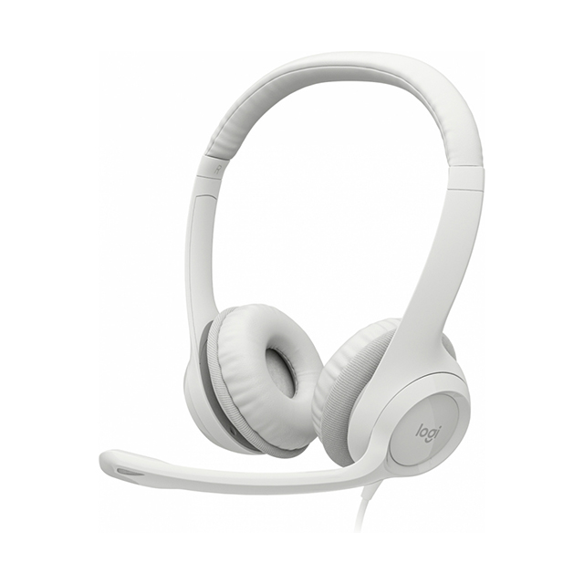 Diadema Logitech H390 Blanca, Alámbrico, USB, PC - 981-001285