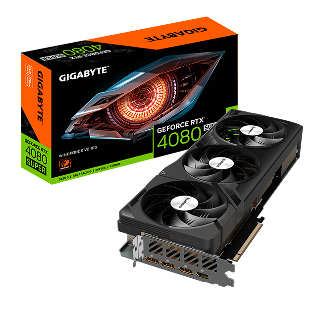 Tarjeta de video Nvidia Gigabyte GeForce RTX 4080 Super Windforce V2 16G, DLSS 3, RAY TRACING, REFLEX, STUDIO, GDDR6X, WINDFORCE, GV-N408SWF3V2-16GD