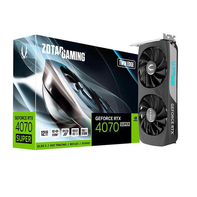 Tarjeta de video Nvidia Zotac GeForce RTX 4070 Super Twin Edge, DLSS 3, RAY TRACING, REFLEX, STUDIO, 12GB GDDR6X - ZT-D40720E-10M