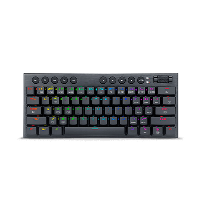 Teclado Gamer Mecanico Redragon Horus Mini RGB Black, Switches Red Ultra Low Profile, Alámbrico, Iluminación RGB, Inglés - K632-RGB RED