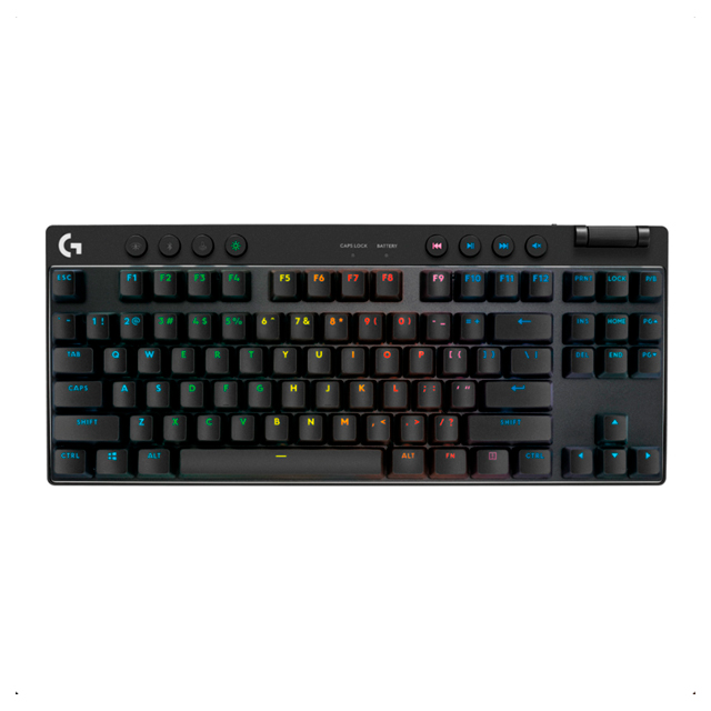 Teclado Mecánico Logitech PRO X TKL Negro, GX Brown, Lightsync RGB, Lightspeed, Bluetooth - 920-012127