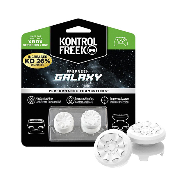 KontrolFreek FPS Freek Galaxy para Xbox One y Xbox Series X/S | Performance Thumbsticks | 2 Alturas elevadas, Versátil | Blanco