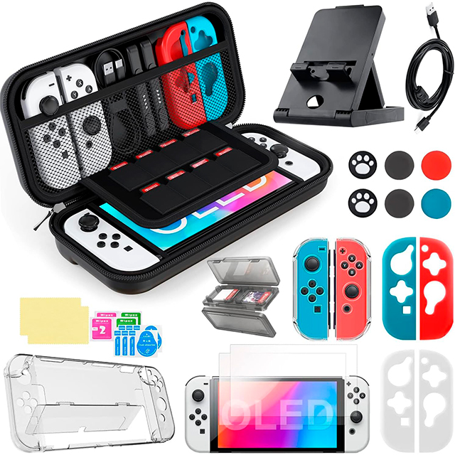 Estuche de Viaje para Nintendo Switch con accesorios 25 en 1 - B0CQ2J1RQ4