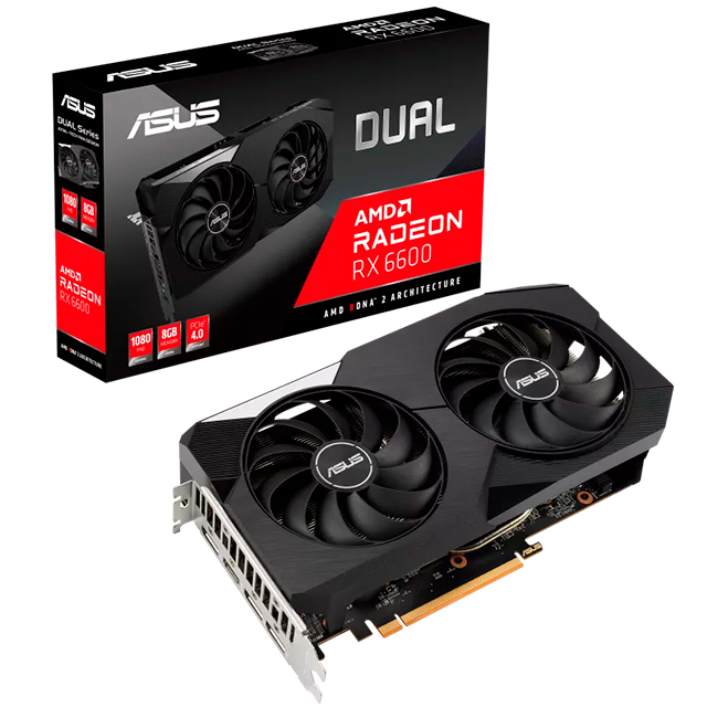 Tarjeta de video AMD Radeon ASUS Dual RX6600 X2, 8GB GDDR6, RDNA 2 - RX-6600-8GB-V2