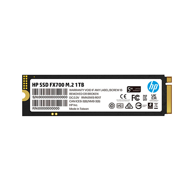 Unidad de Estado Solido SSD NVMe M.2 HP FX700, 1TB, 7,200 / 6,200 MB/s, PCI Express 4.0 - 8U2N3AA