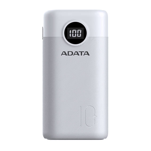 Power Bank Adata P10000QCD Blanca, 10000 mAh, Carga rapida, Hasta 3 dispositivos a la vez - AP10000QCD-DGT-CWH