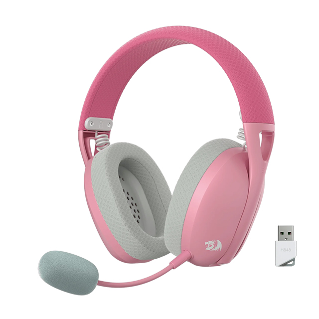 Diadema Gamer Redragon Ire Pro H848 Pink | Alámbricos | Inalámbricos | Stereo USB | BT | PC | PS5 | Teléfono - H848PK 