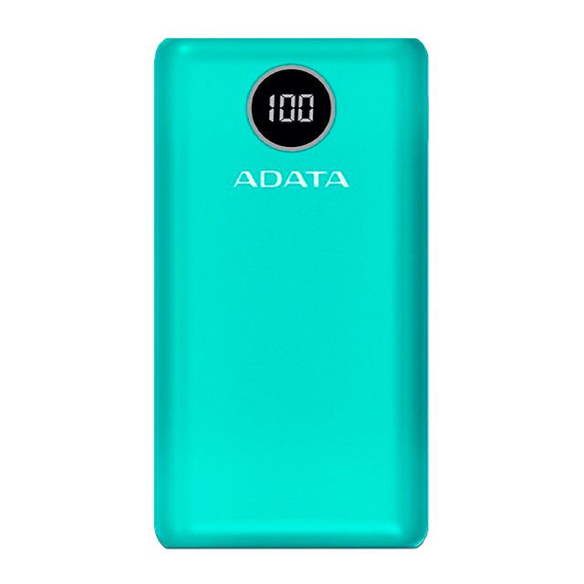 Power Bank Adata P20000QCD Verde, 20000 mAh, Carga rapida, Hasta 3 dispositivos a la vez - AP20000QCD-DGT-CGN