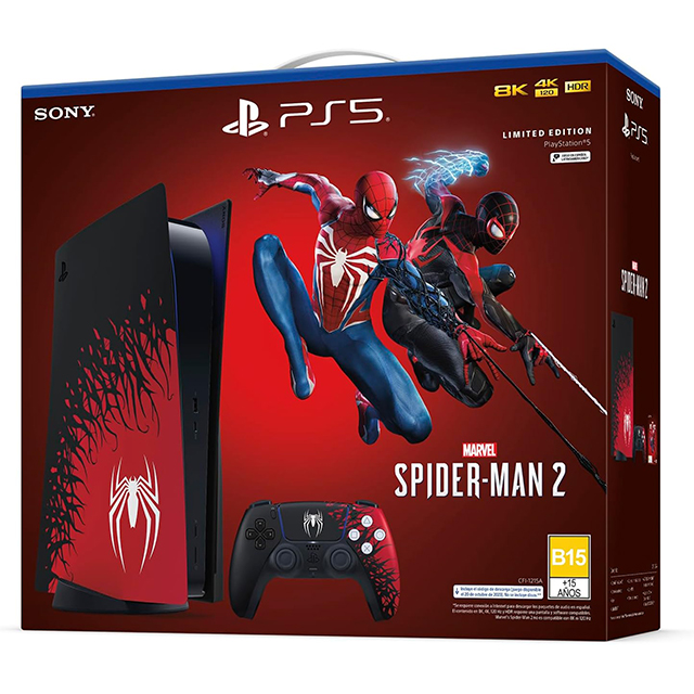 Consola Play Station 5 | Spiderman Edition | PS5 | 825GB | Incluye Codigo de Spiderman 2 - CFI-1215A 