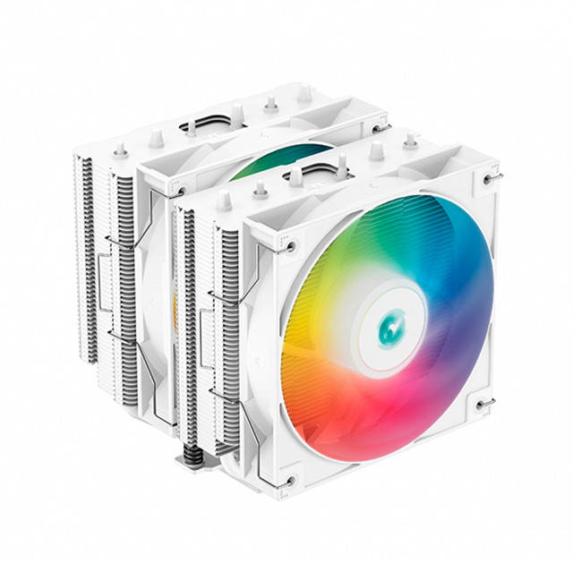 Disipador para CPU DeepCool AG620 WH ARGB | 120mm | 2 ventiladores | ARGB | 29.4 dBA | 300~1850 RPM | Doble Torre | Soporte Universal - R-AG620-WHANMN-G-2