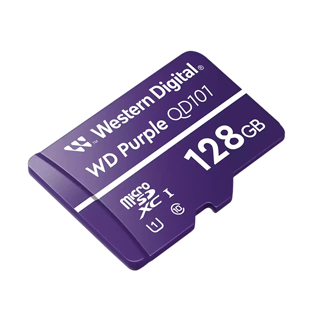 Memoria Micro SDXC Western Digital Purple SC Ultra Endurance 128GB, Clase 10, 50/40MB/s, Tecnologia 3D NAND de 96 Capas, Optimizada para Cámaras de Videovigilancia 24/7 - WDD128G1P0C