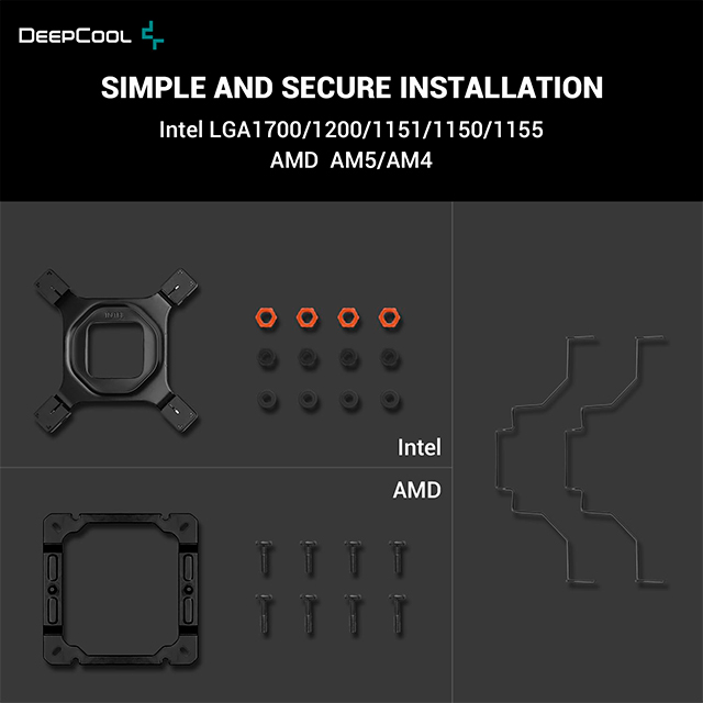 Disipador para CPU DeepCool AK400 Digital, Negro, 120mm, 28 dBA, 500-1850 RPM, LGA1700/1200/1151/1150/1155, AM5/AM4 - R-AK400-BKADMN-G