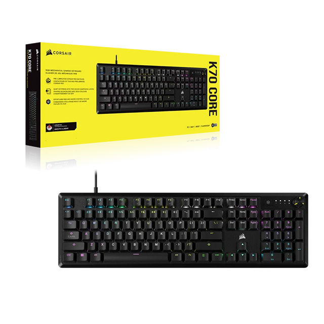 Teclado Mecánico Corsair K70 Core RGB, Switches Cherry MX Speed, Español - CH-910971E-SP