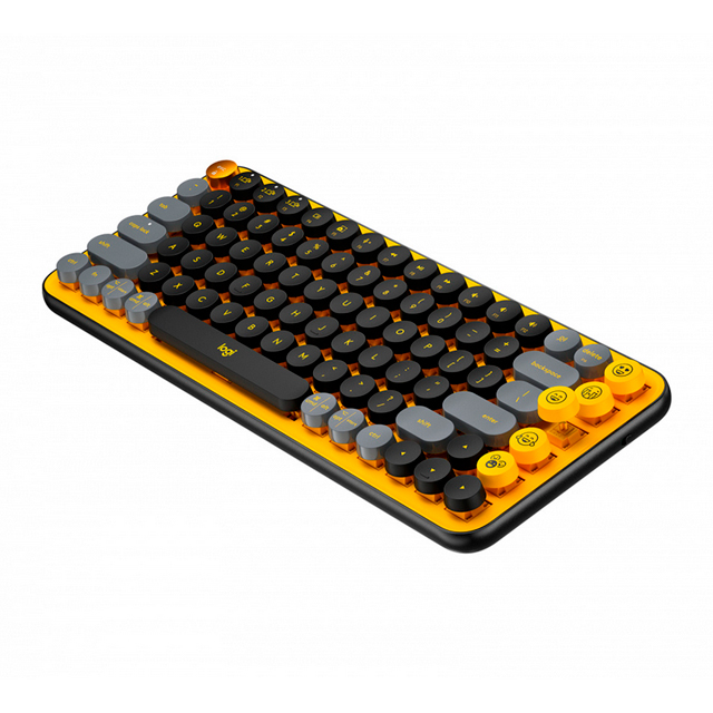 Teclado Mecánico Inalámbrico Logitech POP Keys Blast, Teclas para emojis intercambiables, Bluetooth, USB Logi Bolt, Inglés - 920-010713 