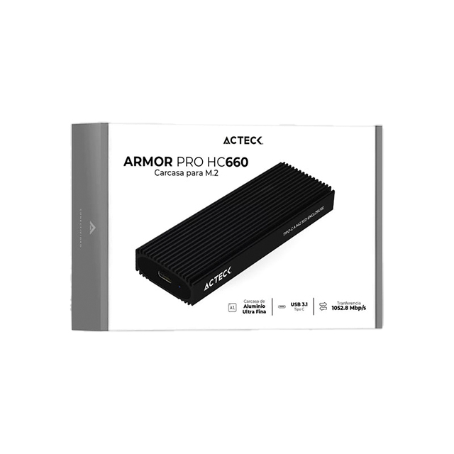 Enclosure Gabinete Externo Acteck Armor Pro HC660 M.2, Para SSD NVMe M.2 - AC-936453