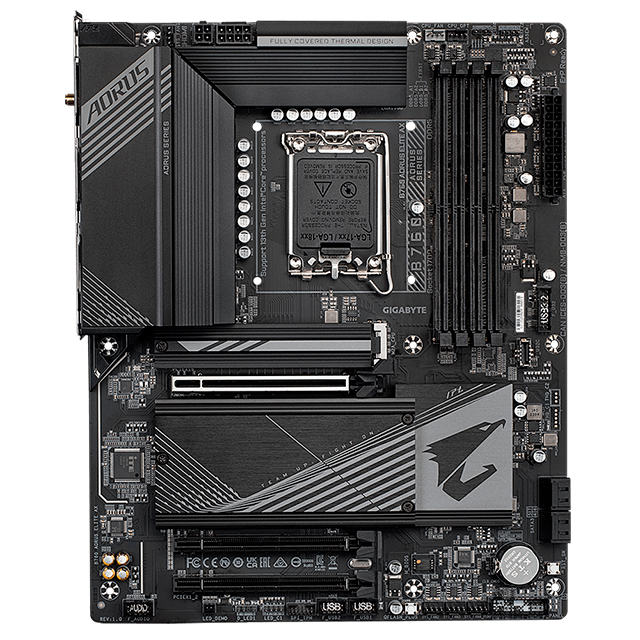 Tarjeta Madre Gigabyte B760 Aorus Elite AX, ATX, 12th, 13th & 14th Gen Intel, LGA 1700, DDR5 7600Mhz, PCIe 4.0, Wi-Fi 6E, Bluetooth v5.3 - B760-AORUS-ELITE-AX