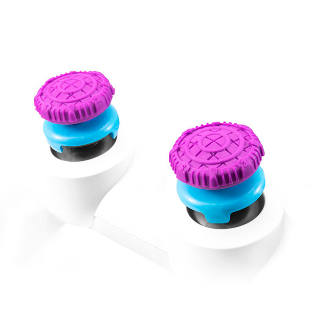 KontrolFreek - Battle Royale - para Xbox One y Xbox Series X/S | Performance Thumbsticks | 2 Alturas elevadas, Versátil | Morado con Azul