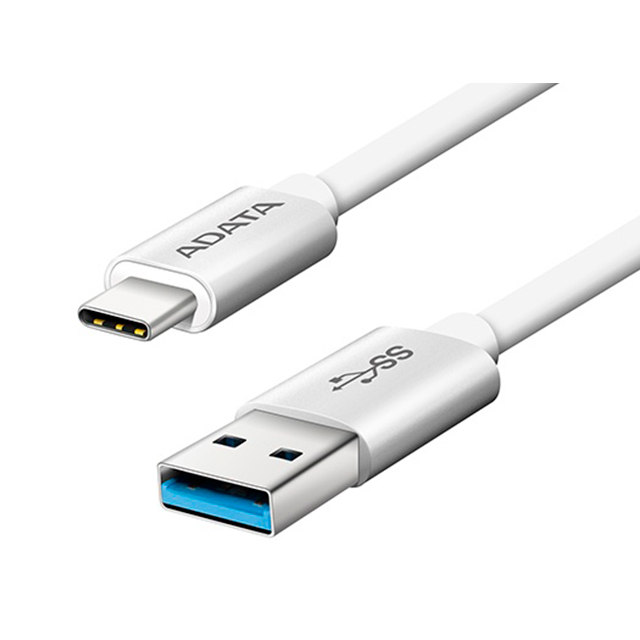 Cable Adata USB-A a USB-C, Blanco, 1 Metro - ACA3AL-100CM-CSV