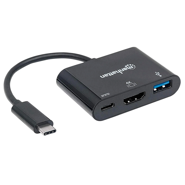 Adaptador Hub Manhattan USB Tipo-C a HDMI, USB-A, USB-C - 152037 