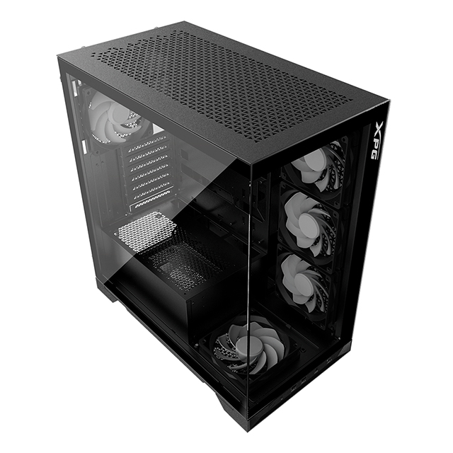 Gabinete XPG Invader X, Negro, ATX, 5 Ventiladores, Cristal Templado - INVADERXMT-BKCWW 