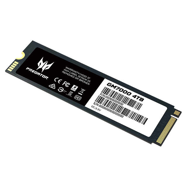 Unidad de Estado Solido SSD NVMe M.2 Predator GM7000 4TB, 7,400 / 6,700 MB/s, PCIe Gen 4.0 x 4, NVMe 1.4, BL.9BWWR.107