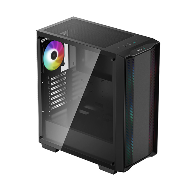 Gabinete DeepCool CC560 ARGB, Midtower, 4 ventiladores ARGB, ATX, Negro - R-CC560-BKTAA4-G-1