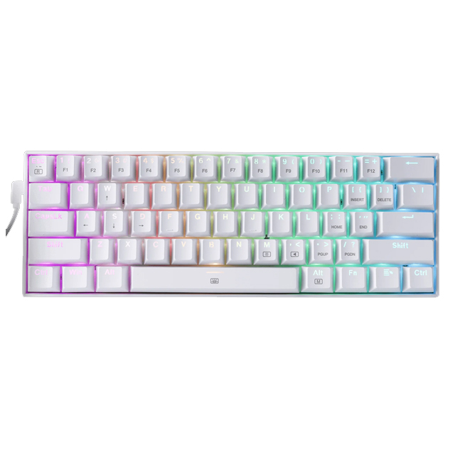 Teclado Gamer Mecanico Redragon Dragonborn K630RGB White | Switches Redragon Brown | 60% - K630W-RGB