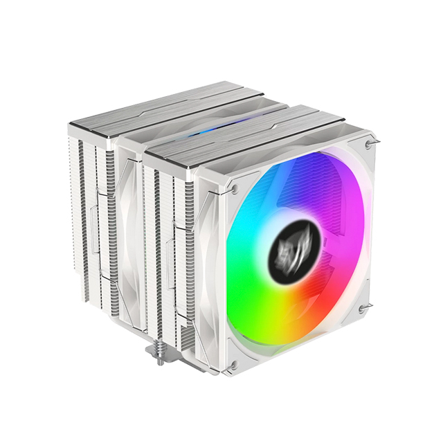 Disipador para CPU Balam Rush Nitrox NX70 | Blanco | 120mm | 2 ventiladores | ARGB | 33.8 dBA | 600~1800 RPM | Doble Torre | Soporte AM5 y LGA1700 - BR-937931